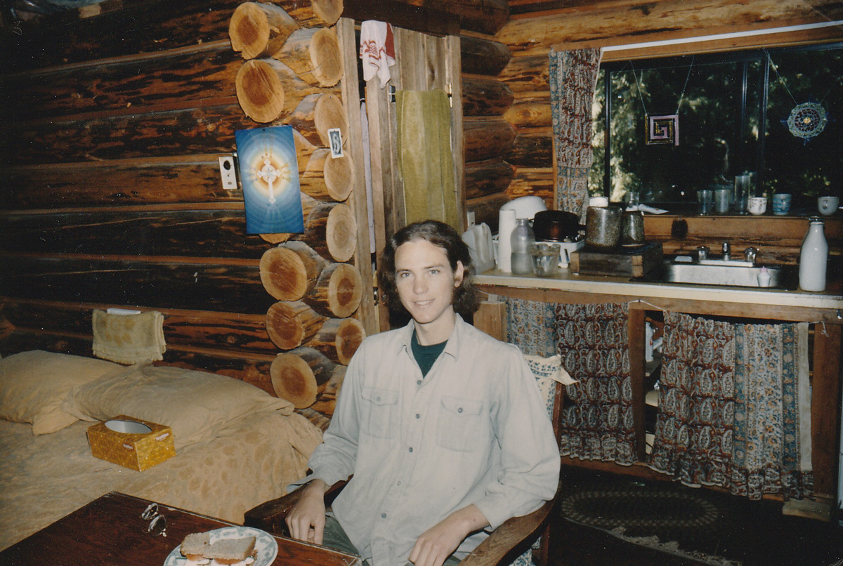 John Robbins in Cabin on Salt Spring Islands