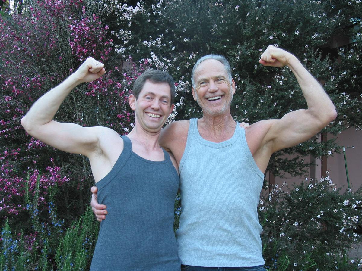 John & Ocean Flexing and Smiling