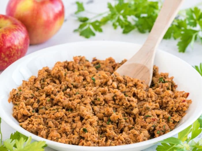 Apple Sage Tempeh Sausage