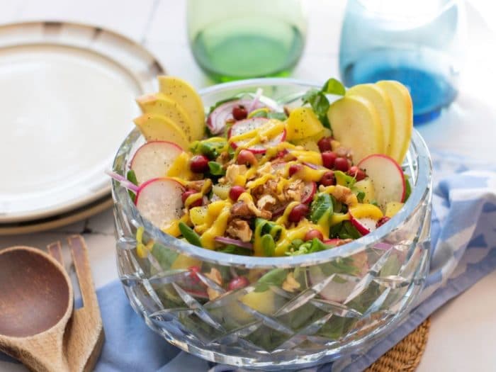 Autumn Orchard Watercress Salad With Sweet Mustard Dressing