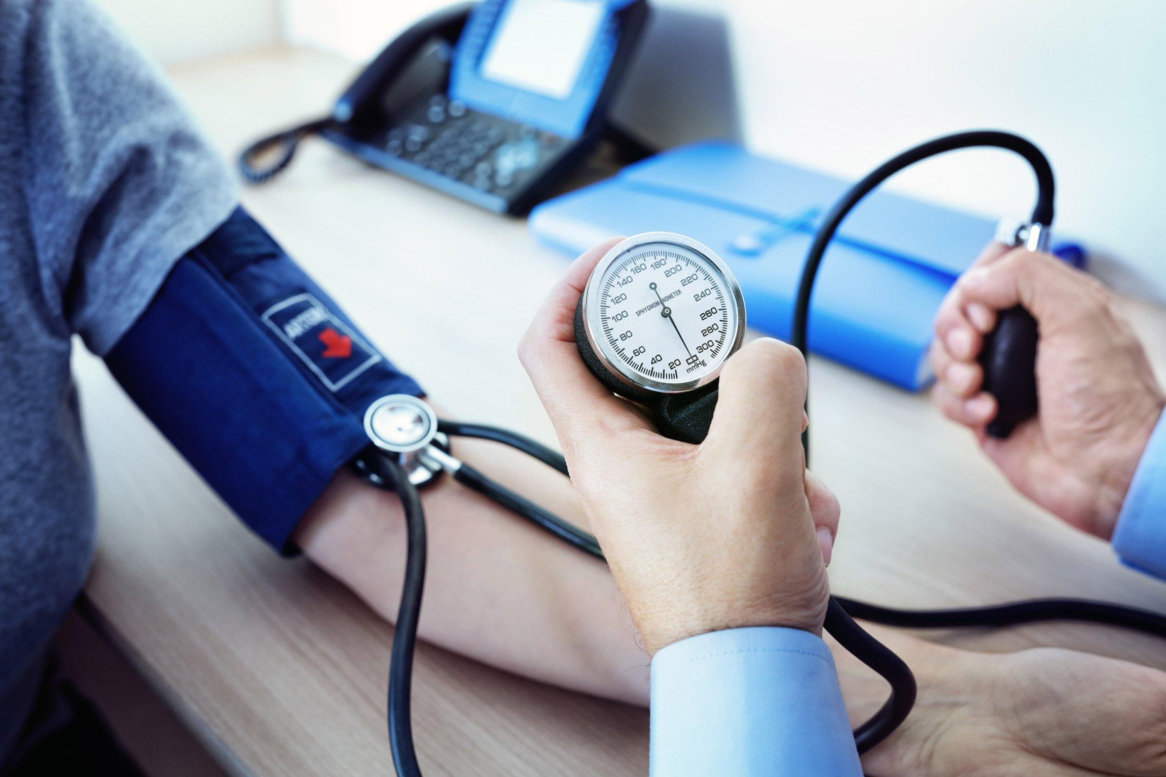 taking blood pressure