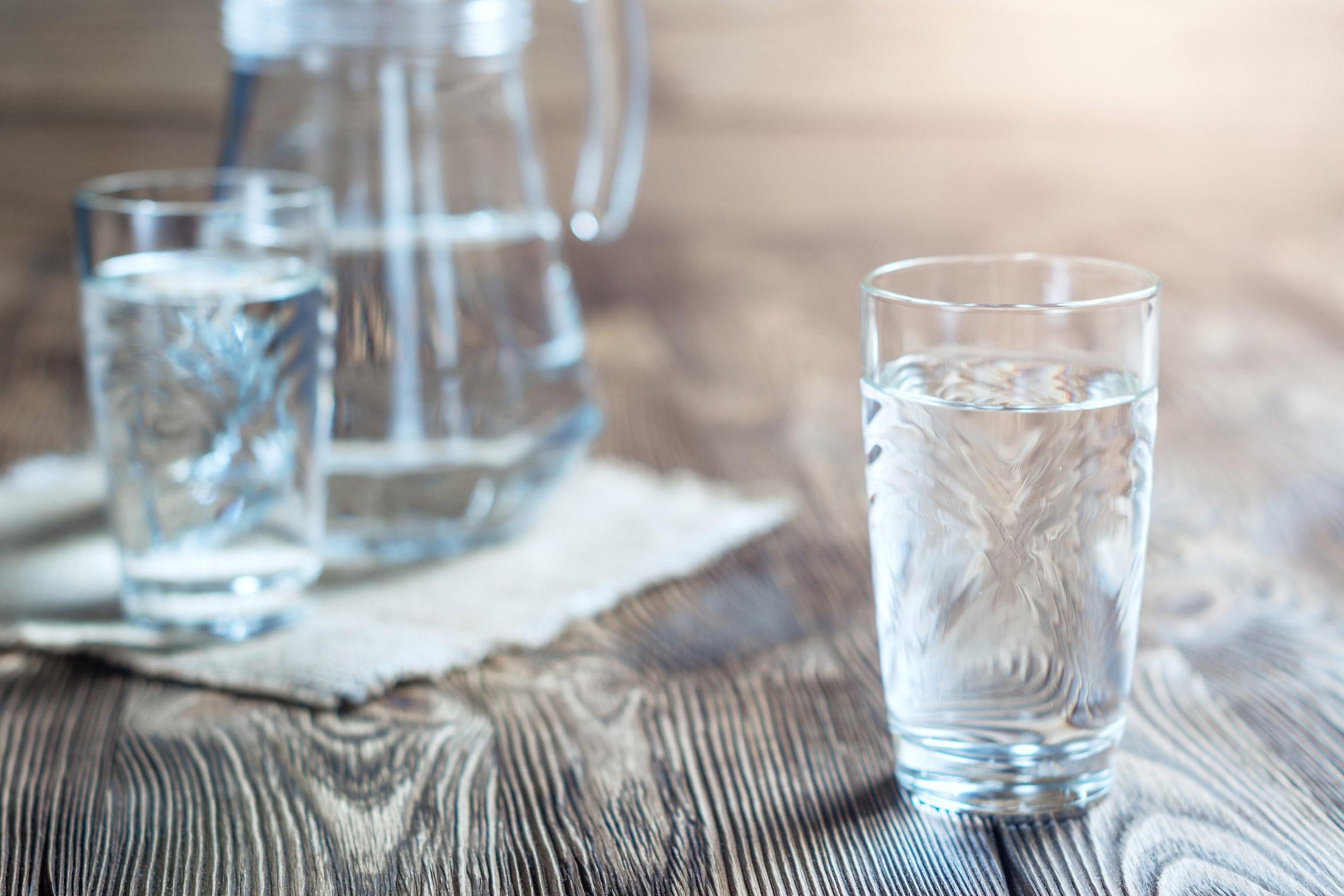 drinking water in glass