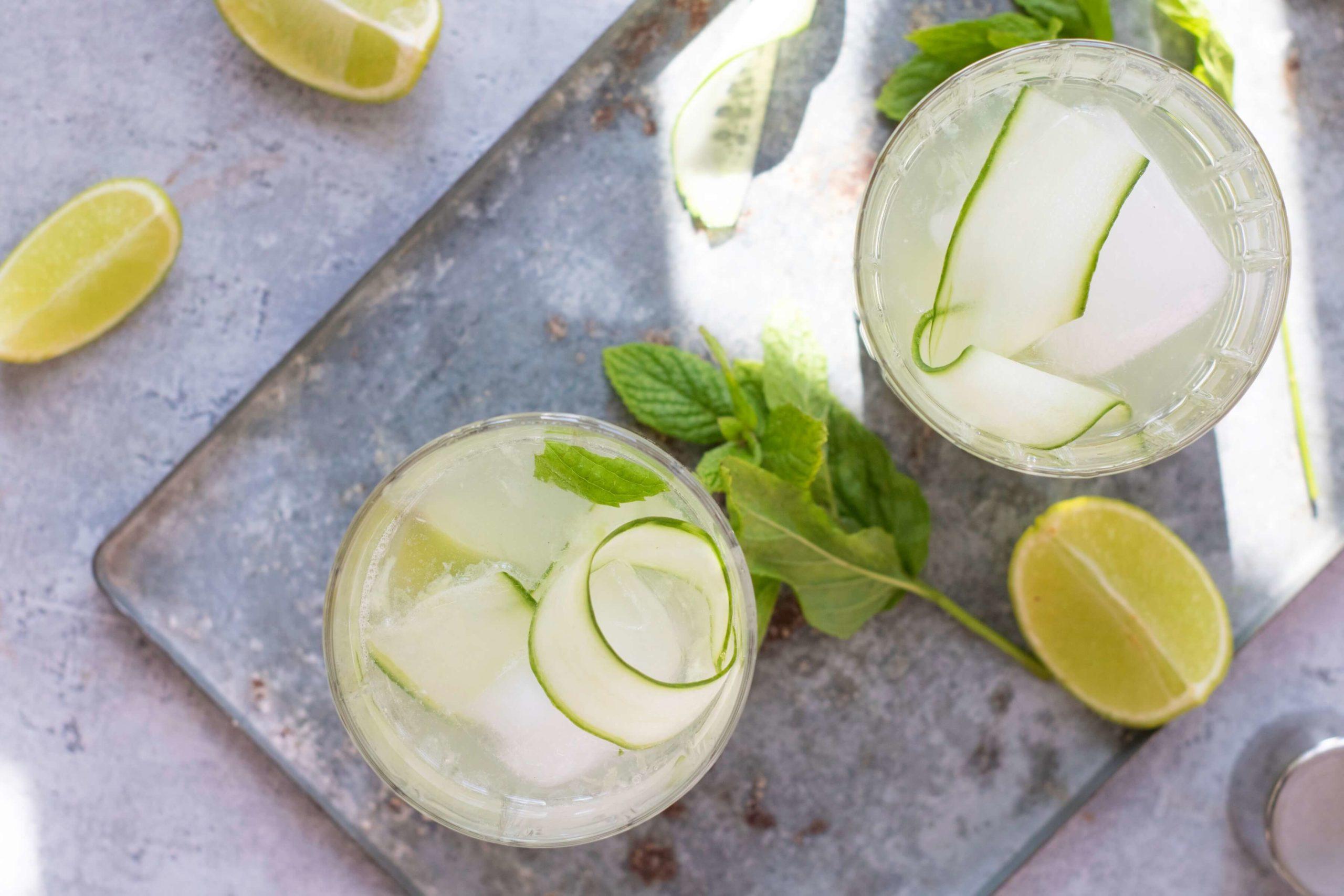 cucumber mint ginger beer mocktail
