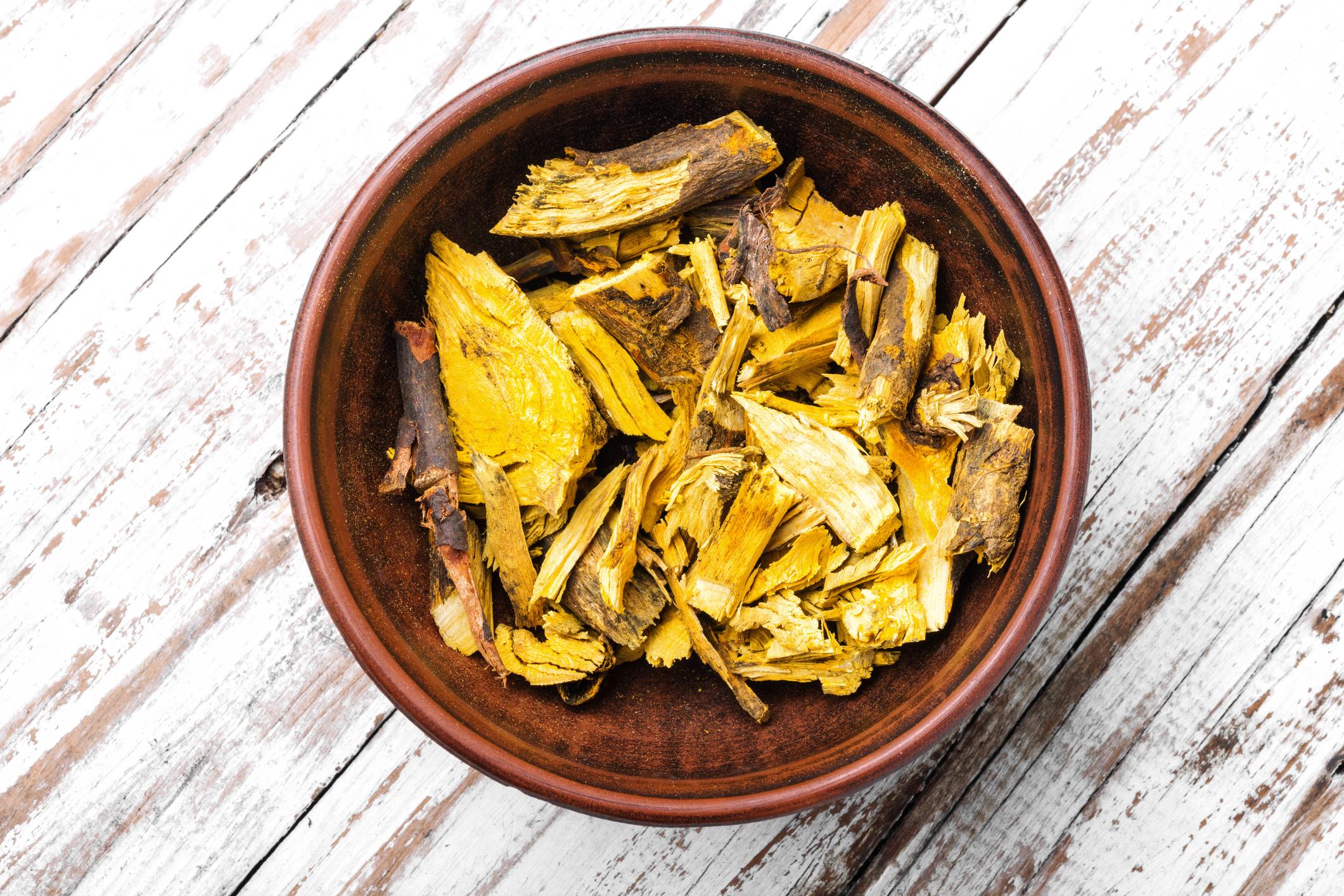 Barberry root.Dried herbs for use in alternative medicine.Natural herbs medicine