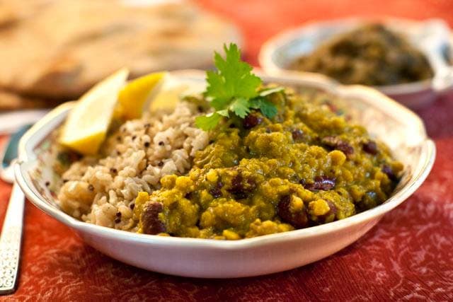 kidney bean lentil dahl in bowl