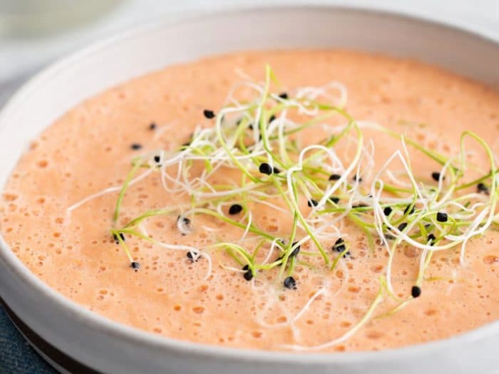 Raw Tomato Basil Sauce with Sprouts